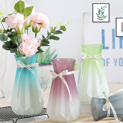 批发 现货欧式简约折纸玻璃花瓶彩色花瓶哑光玻璃瓶 创意家居摆件|ru