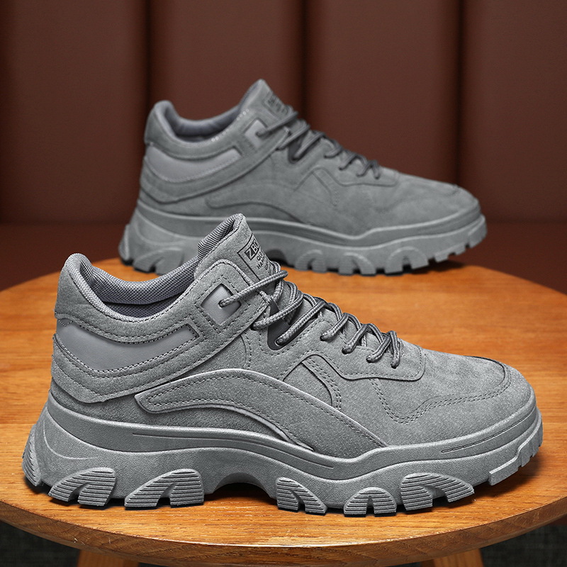 Zapatos masculinos de otoño nuevos zapatos transpirables de protección laboral tendencia masculina 100 zapatos de herramientas antideslizantes de suela gruesa zapatos de moda casual papá image 2