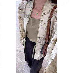 秋季新款轻奢高级感洋气上衣新中式轻国风改良汉服印花长袖衬衫女
