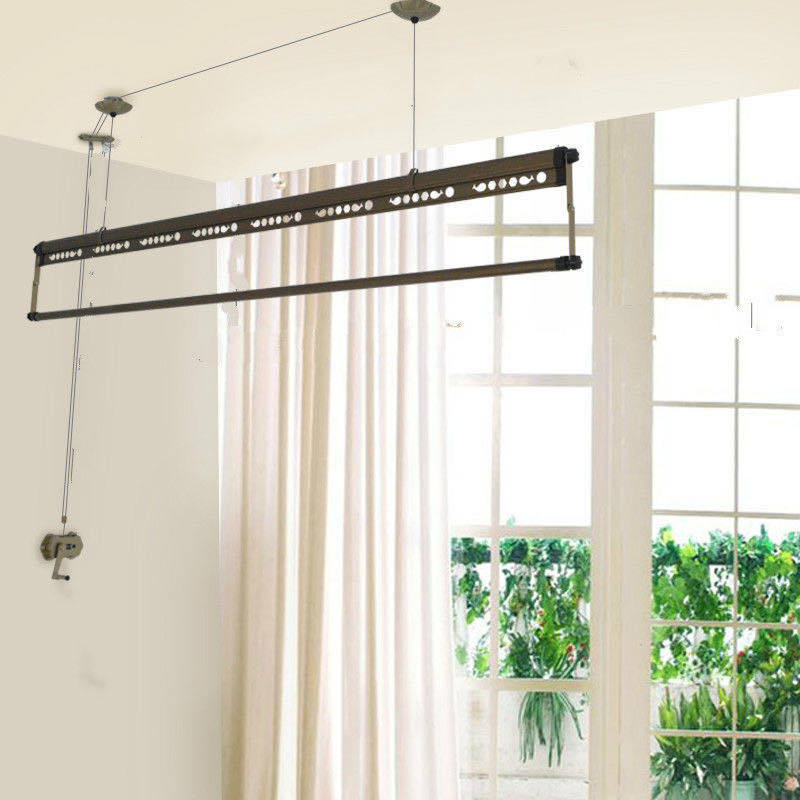 Balcony Adjustable Hand-Operated Clothes Drying Rack Single-Pole Manual Clothes Drying Rack Upper and Lower Pole Hand-Operated Adjustable Clothes Drying Rack Customization