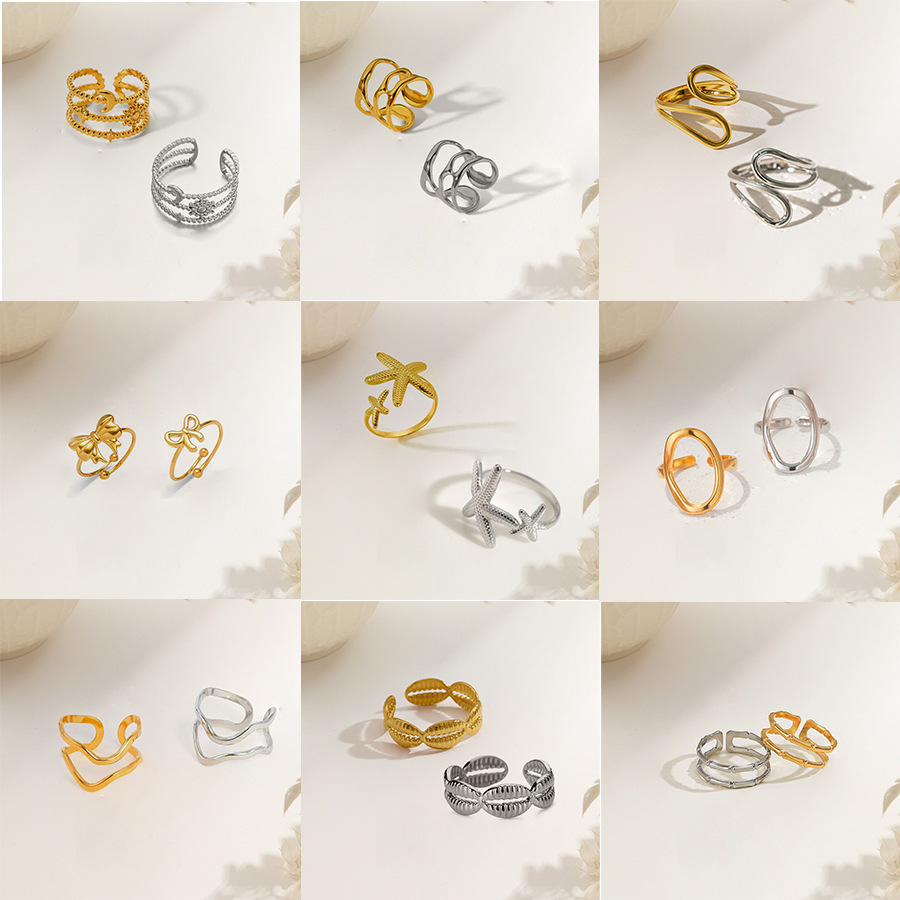 Cross-Border European and American Personalized Open Titanium Steel Ring Women's Wide Beach Vacation Style Simple Ring Stainless Steel Ring Trendy