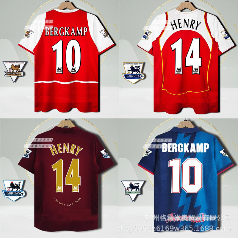 Premier League Giant Arsenal N Retro Jerseys Home and Away Bergkamp Van Persie Pires Fan Edition Football Shirts
