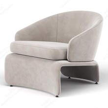 北欧布艺单人沙发椅现代简约客厅休闲椅意式极简设计师艺术接待椅