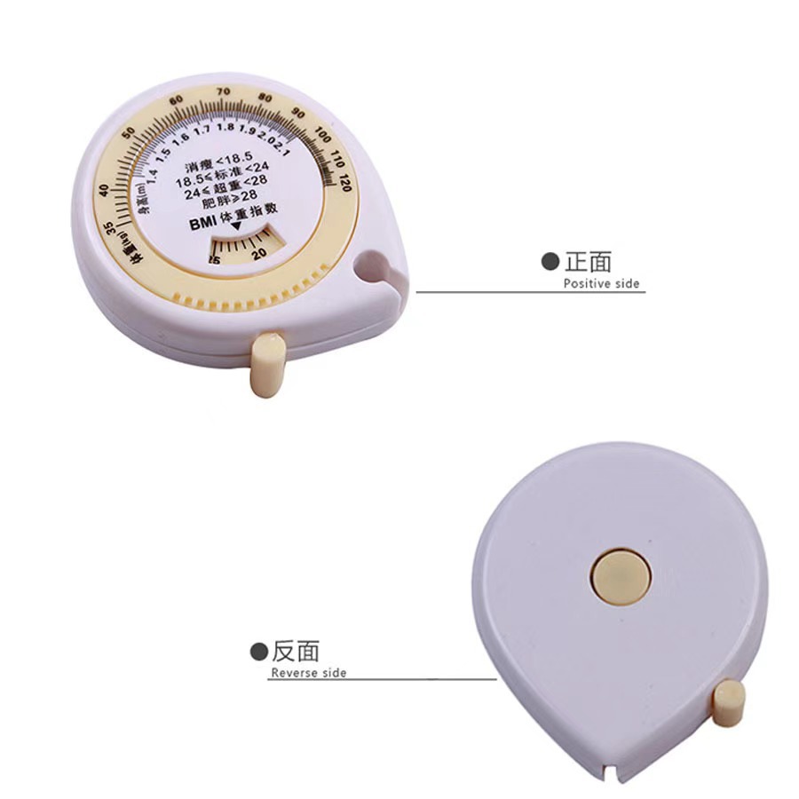 En stock IMC cinta métrica saludable circunferencia de la cintura regla automática encogimiento regalo redondo grande cinta de cuero medida Regla suave regla saludable tres circunferencia regla