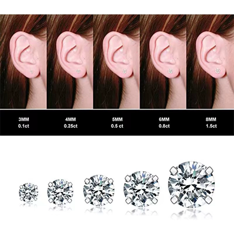 Цирконий, универсальные серёжки для мужчин и женщин, гипоаллергенный материал нержавеющая сталь, прямые продажи с завода