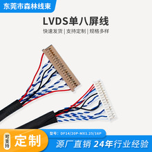 DF14-20P双6屏线DF14-20P单6单8lvds线20针双6针插15寸笔记本屏线