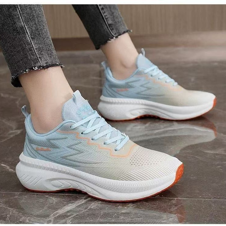 2025夏季新款韩版透气飞织女鞋潮流学生鞋跑步运动鞋女休闲鞋跨境