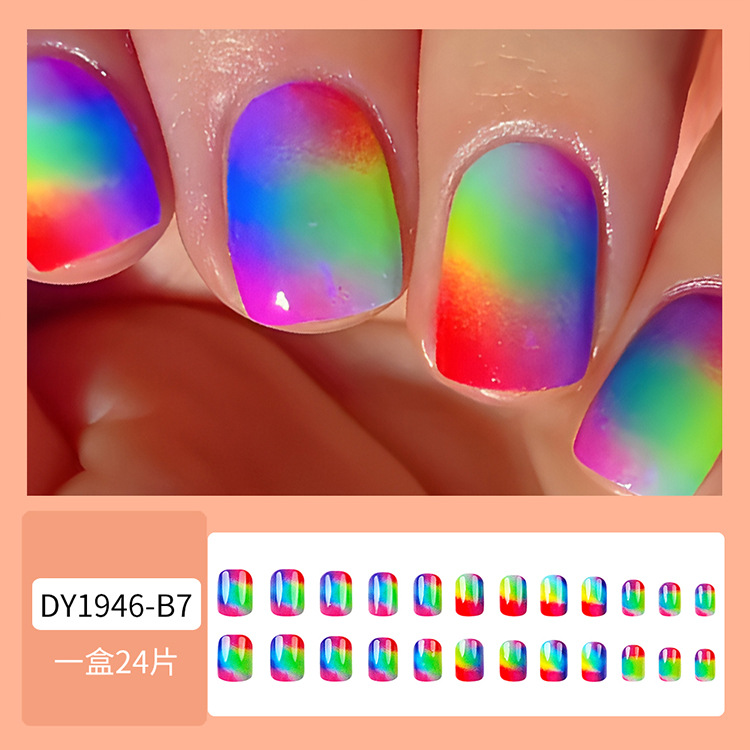 Puntas de uñas postizas de estilo europeo y americano, piezas de uñas desmontables de longitud media, uñas usables, puntas de uñas puras y elegantes.