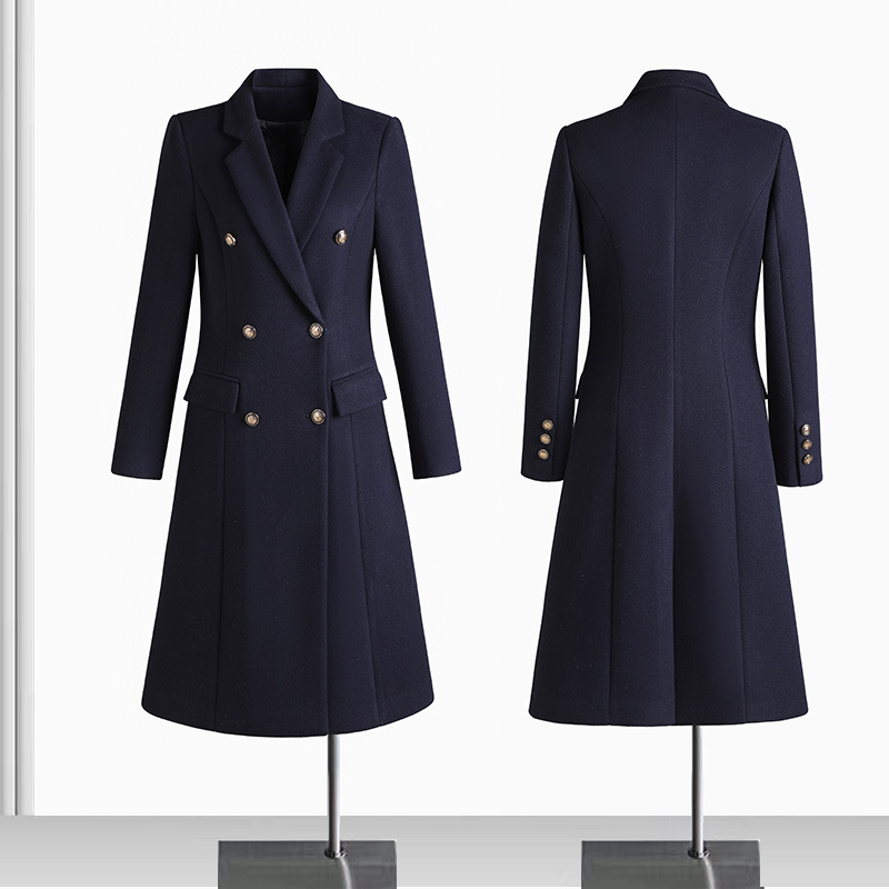 空姐呢子大衣女冬长款气质毛呢外套保暖工装售楼部接待迎宾工作服