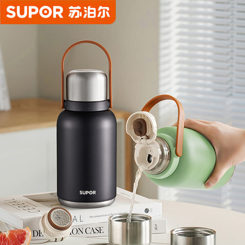 Supor thermos cup large capacity water cup 316L stainless steel stuffy teapot men and women outdoor sports insulation kettle