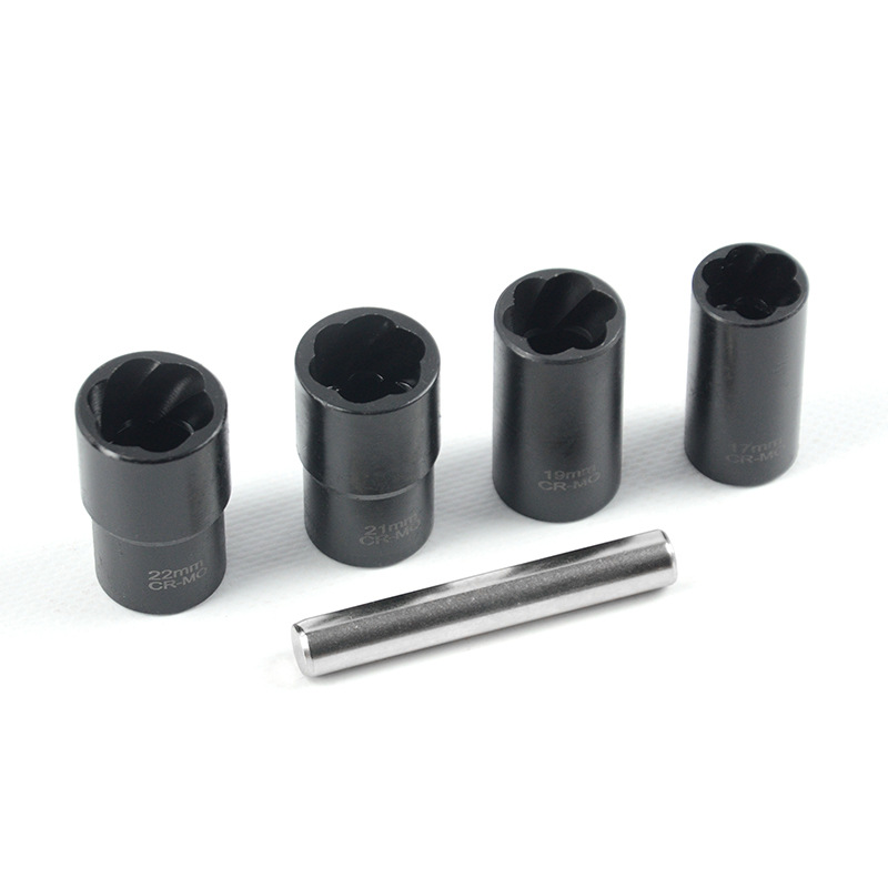 Juego de manga antideslizante de 5 piezas de cromo molibdeno tuerca de acero desmontaje herramienta de desmontaje resistente al desgaste de tuerca de diente de reparación de automóviles