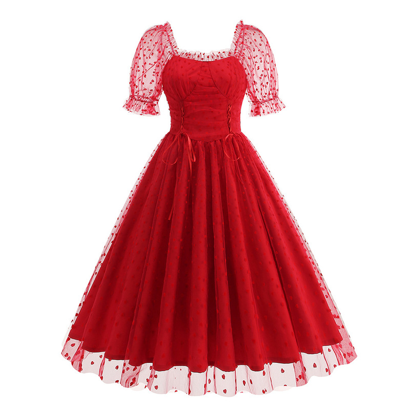 Amazon Cross-Border European and American Clothing Dress Valentine's Day Dress Princess Dress Retro Elegant Skirt 8902