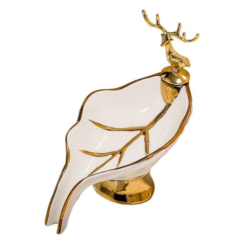 Al por mayor caja de jabón Luz de lujo de cerámica hogar jabón plato drenaje baño Baño creativo no agua caja de jabón plato