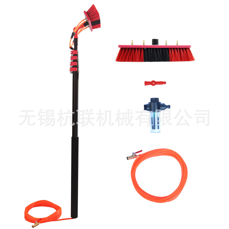 Wholesale 4.6m Aluminum Alloy Telescopic Pole Photovoltaic Panel Cleaning Brush 7m House Outdoor Glass Window Cleaning Brush