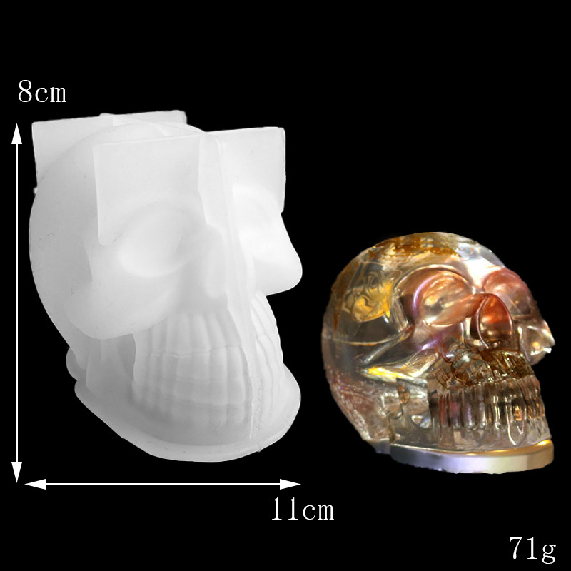 New diy glue drop mold large medium and small skull silicone skull shape candle ornaments handmade soap silicone