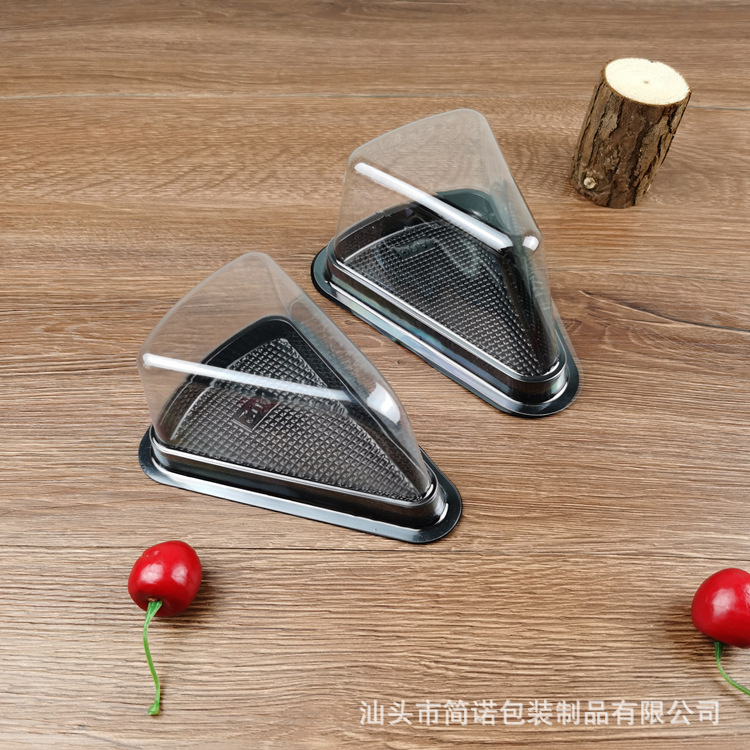 Caja de pastel de triángulo 6 pulgadas 8 pulgadas mousse caja de corte de múltiples capas A03 caja de embalaje para hornear desechable