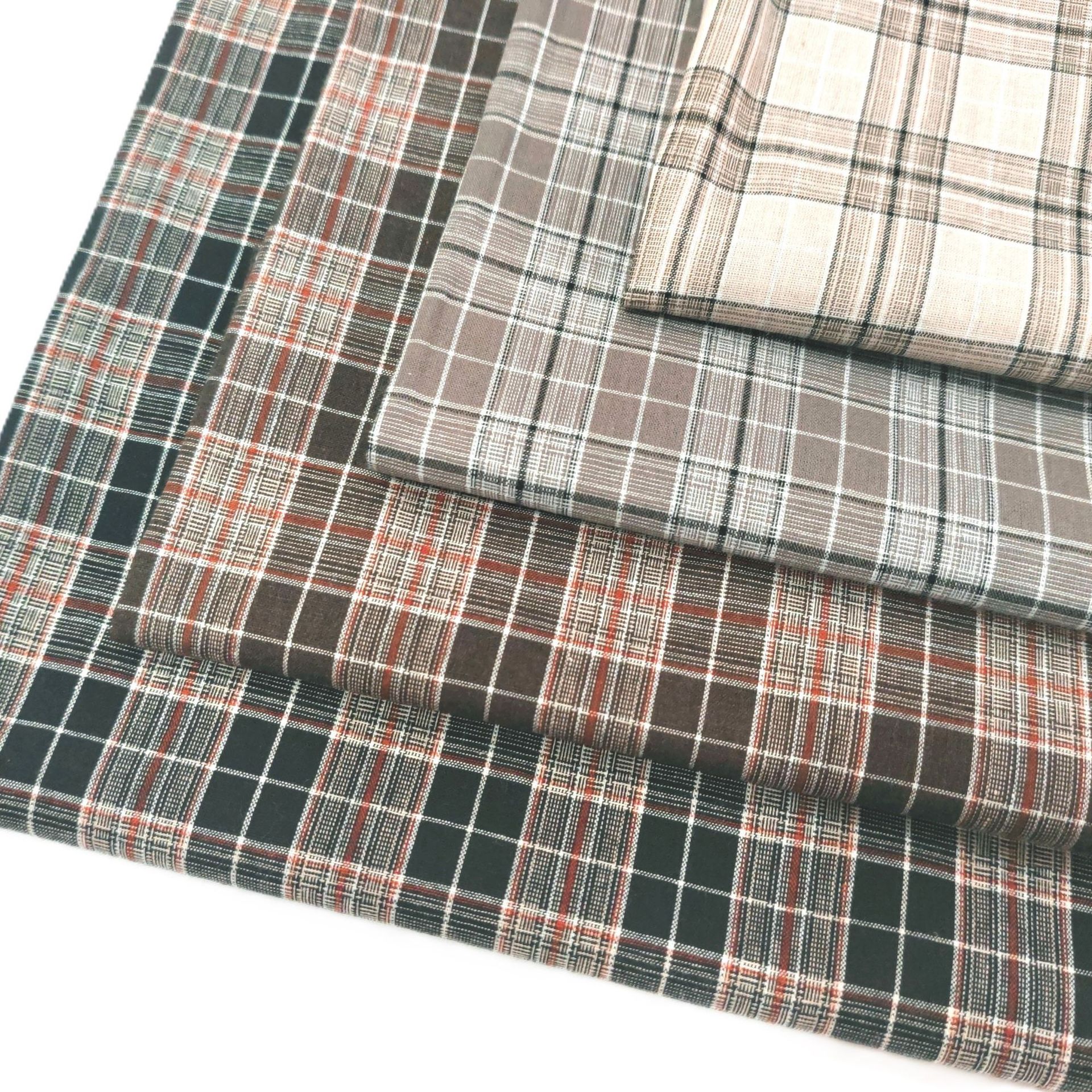 春秋新款色织格子布日韩童装长款衬衫连衣裙防晒衣服面料现货批发