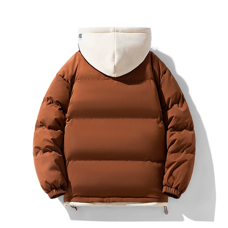 Men's Down Jacket, Hooded Oversize Puffer for Elementary School, Warm Winter Coat