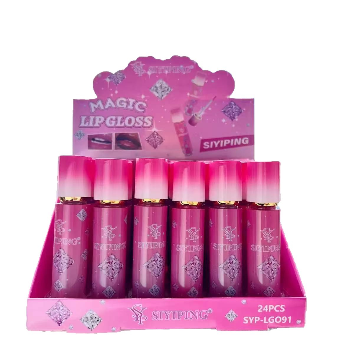 Preferencia transfronteriza SIYIPING diamantes magia lipstick paquete de diamantes flash humectante color maquillaje al por mayor