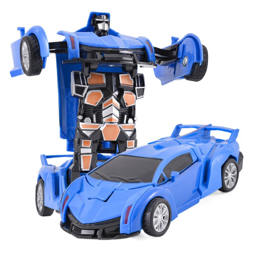 子供用の変形玩具車を露店して慣性で衝突します。