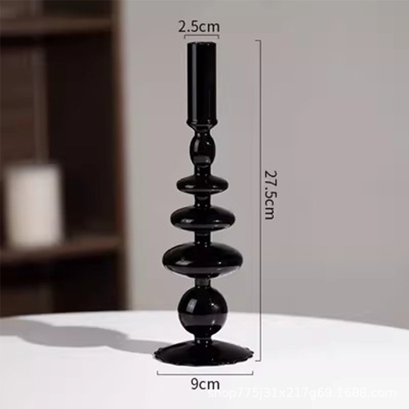 Candelabro decoración exquisita artesanía fotografía atmósfera Negro Nórdico Luz de lujo vidrio candelabro casa romántica