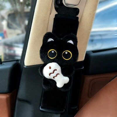 Sürətlər qutusu və əl tormozu başlıqları: Cover Car Ornaments Decorative Supplies - little-black-cat-holding-fish