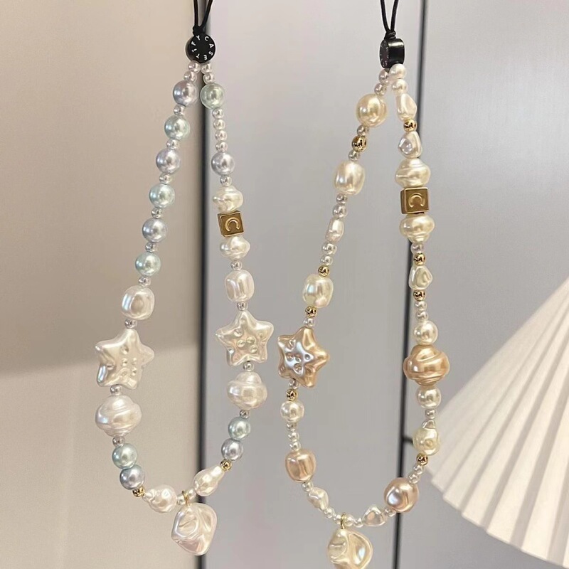 Caseti's New Ouyang Nana Co-Branded Casual Star Pearl Beaded Mobile Phone Chain Adjustable Diagonal Strap Caseti's New Ouyang Nana Co-Branded Casual Star Pearl Beaded Mobile Phone Chain Adjustable Diagonal Strap