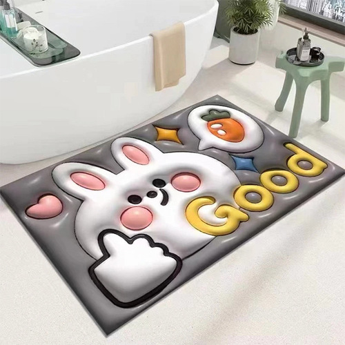 3D three-dimensional expanded florets soft diatom mud absorbent floor mat bathroom non-slip mat toilet bathroom floor mat foot mat