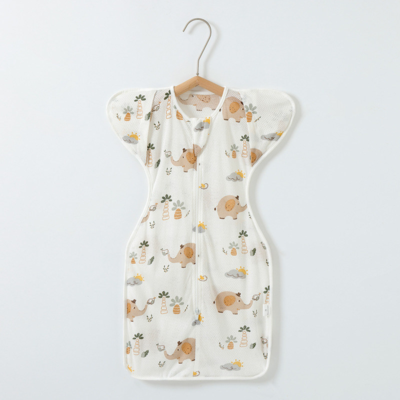 Newborn Baby Anti-Jump Mesh Swaddle Sleeping Bag Spring & Fall Thin Surrender Style Newborn Baby Leg Wrap All Year Round