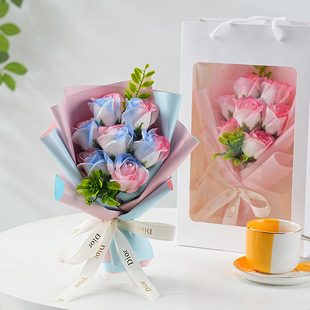 Valentine's Day Gift for Girlfriend and Best Friend's Birthday, Rose Bouquet, Teacher's Day Gift for Teacher, Soap Flower Romantic Gift