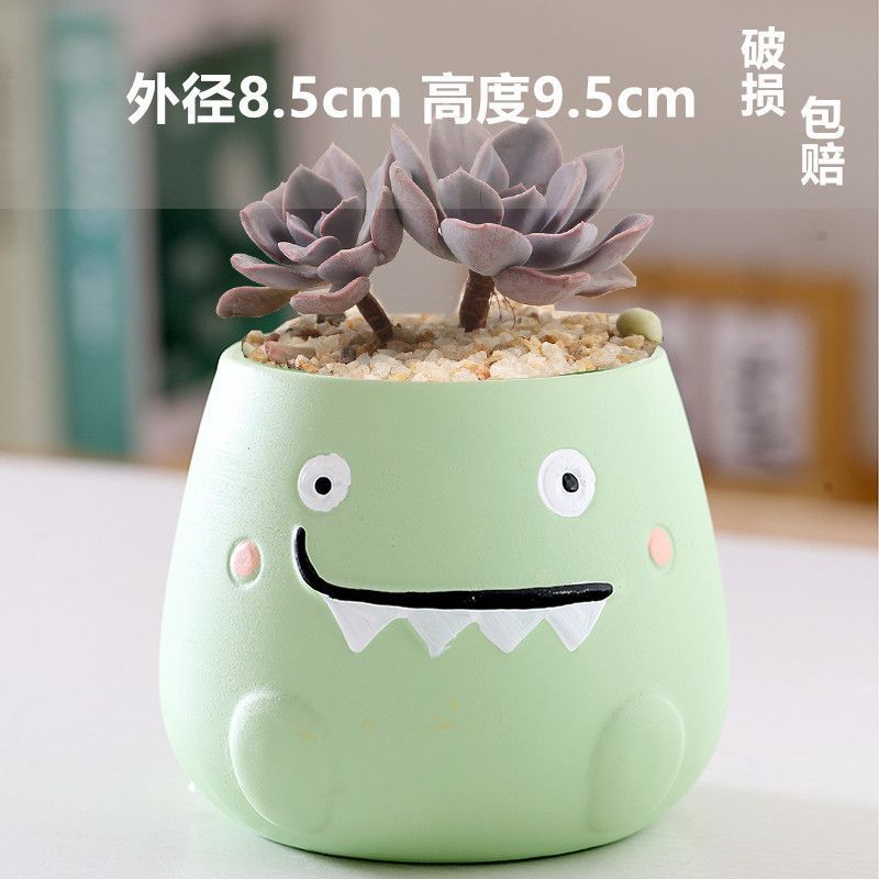 Macetas de cerámica para suculentas con diseño de animales de dibujos animados, pequeño tamaño, para estante de flores en casa, suministro al por mayor
