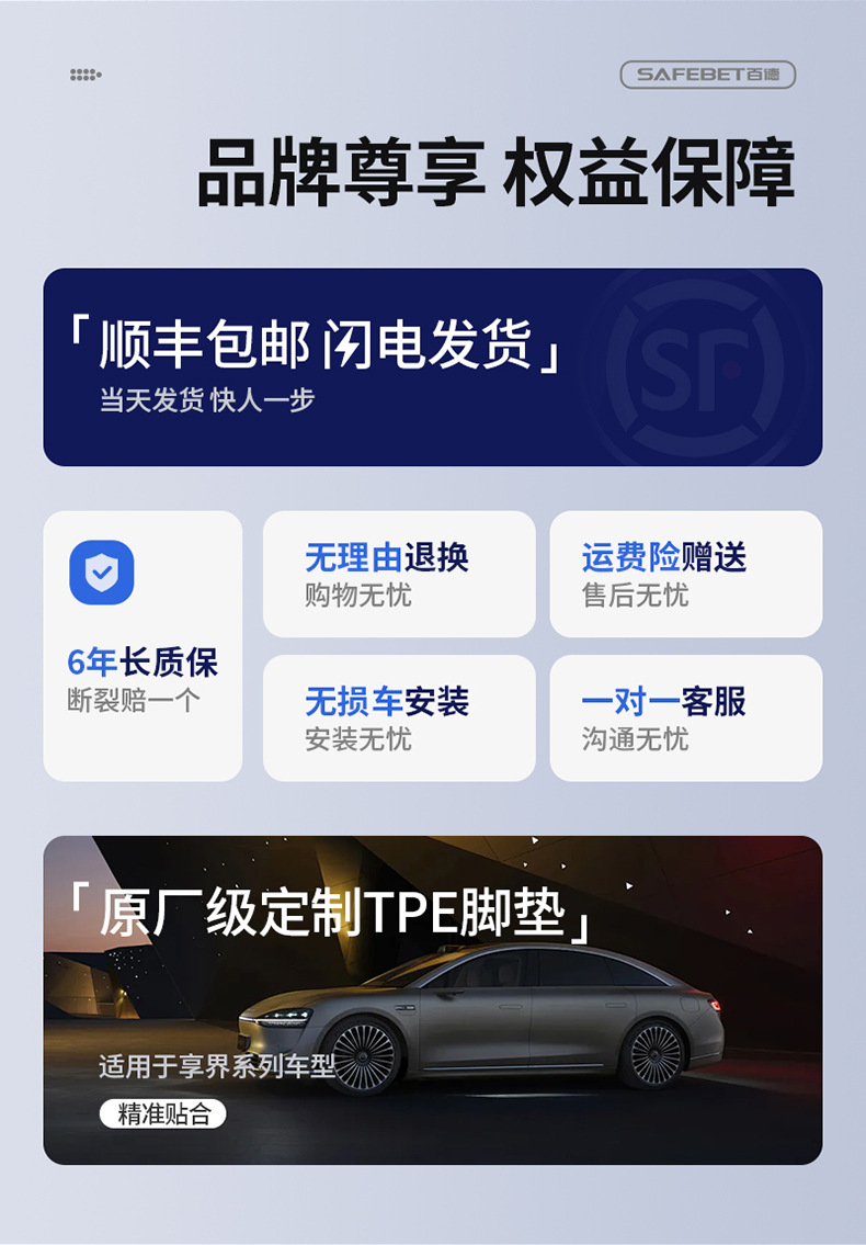 Suitable for the Xiangjie S9T Special Vehicle, All-Weather Tpe Car Trunk Mat, Car Accessories Trunk Mat