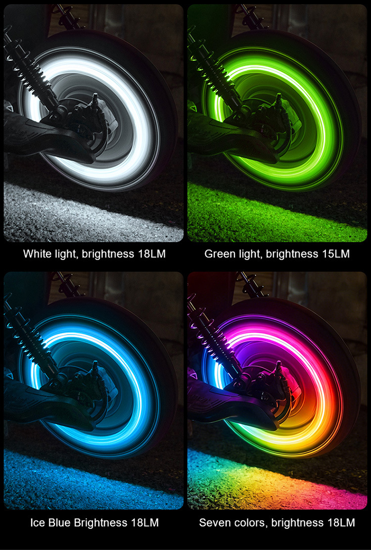 Colorful Wheel Lights for Cars, Bicycle Wheel Lights, Electric Vehicle and Motorcycle Tire Lights, Cool Flashing Valve Lights