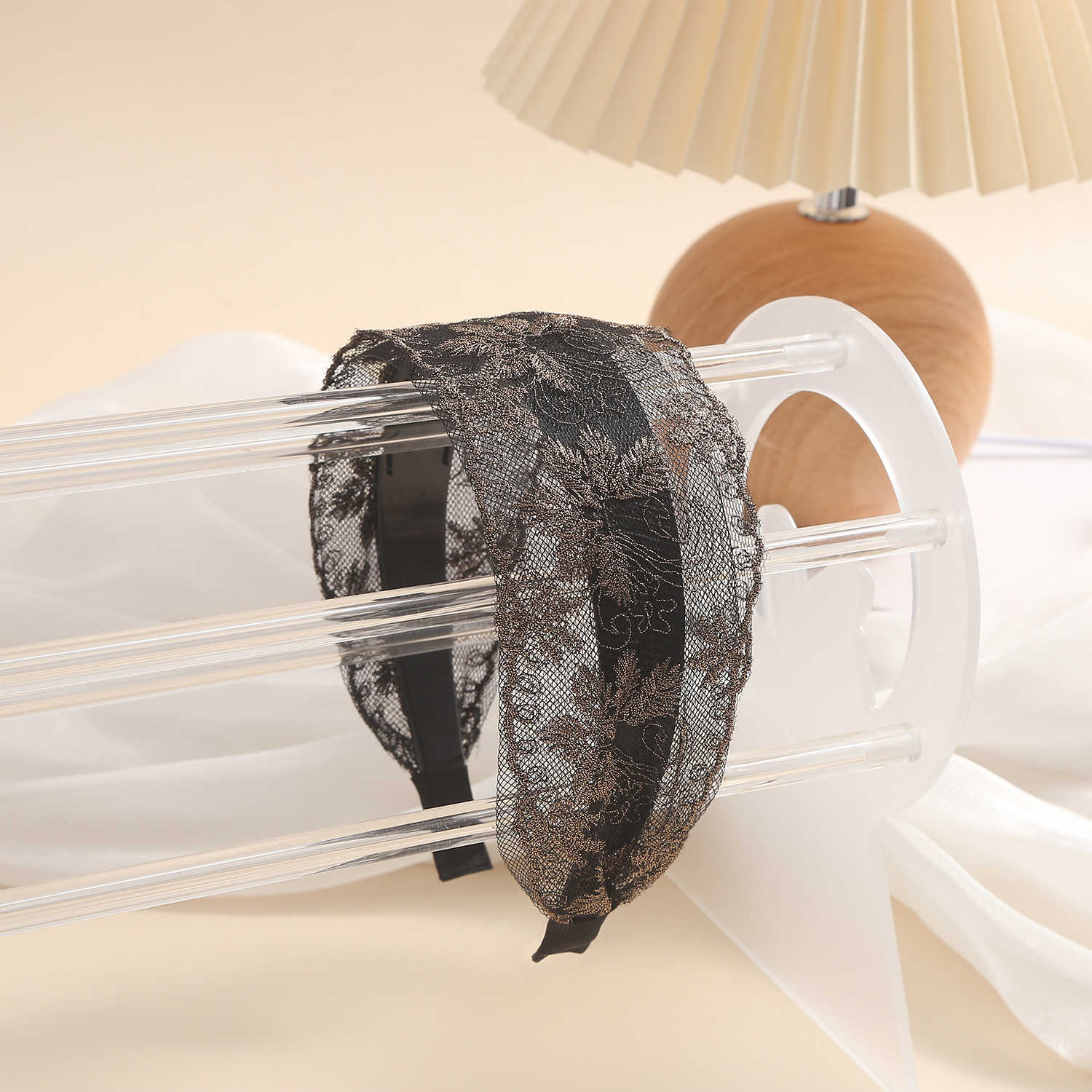 Correa para el cabello con flequillo de ala ancha coreana, diadema de flores bordadas de encaje de compresión femenina, horquilla, accesorios para el cabello, diadema para el cabello, diadema para el cabello