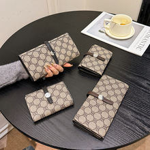 跨境专供女士长款钱包多卡位大容量短款钱夹三折潮复古时尚手拿包