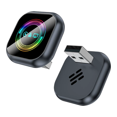 Carplay Box, Simsiz CarPlay və Android Auto - q1aq-gray-round-metal-glass-4-in-1-wireless-carplay-android-auto-adapter-apple-and-android-screen-mirroring-compatible-with-overseas-models-only