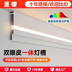 明装双眼皮线型灯客厅免吊顶线形灯槽铝合金仿石膏线线条灯带定制