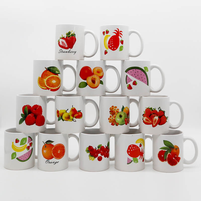 12OZ flor asada taza de cerámica recta taza de cerámica taza de agua creativa taza de leche taza de café al por mayor