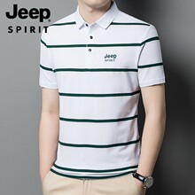 一件代发JEEP SPIRIT翻领短袖T恤Polo衫 T6273