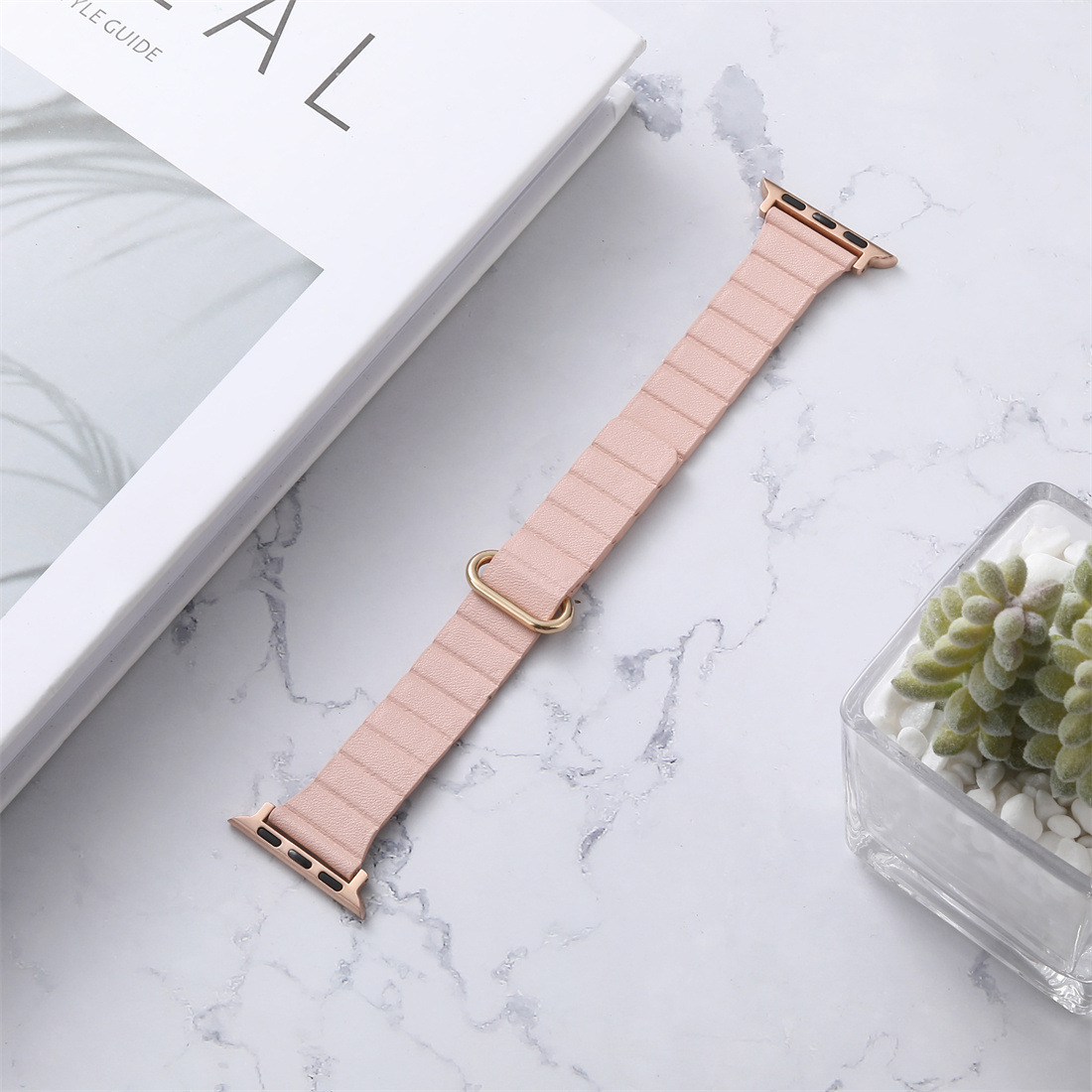 25g Weight Apple Smart Watch Magnetic Strap Classification Microfiber Leather Material Solid Color Pattern Casual, Fashion style Style Casual Fashion Style Solid Color Apple Smart Watch Magnetic Strap 6