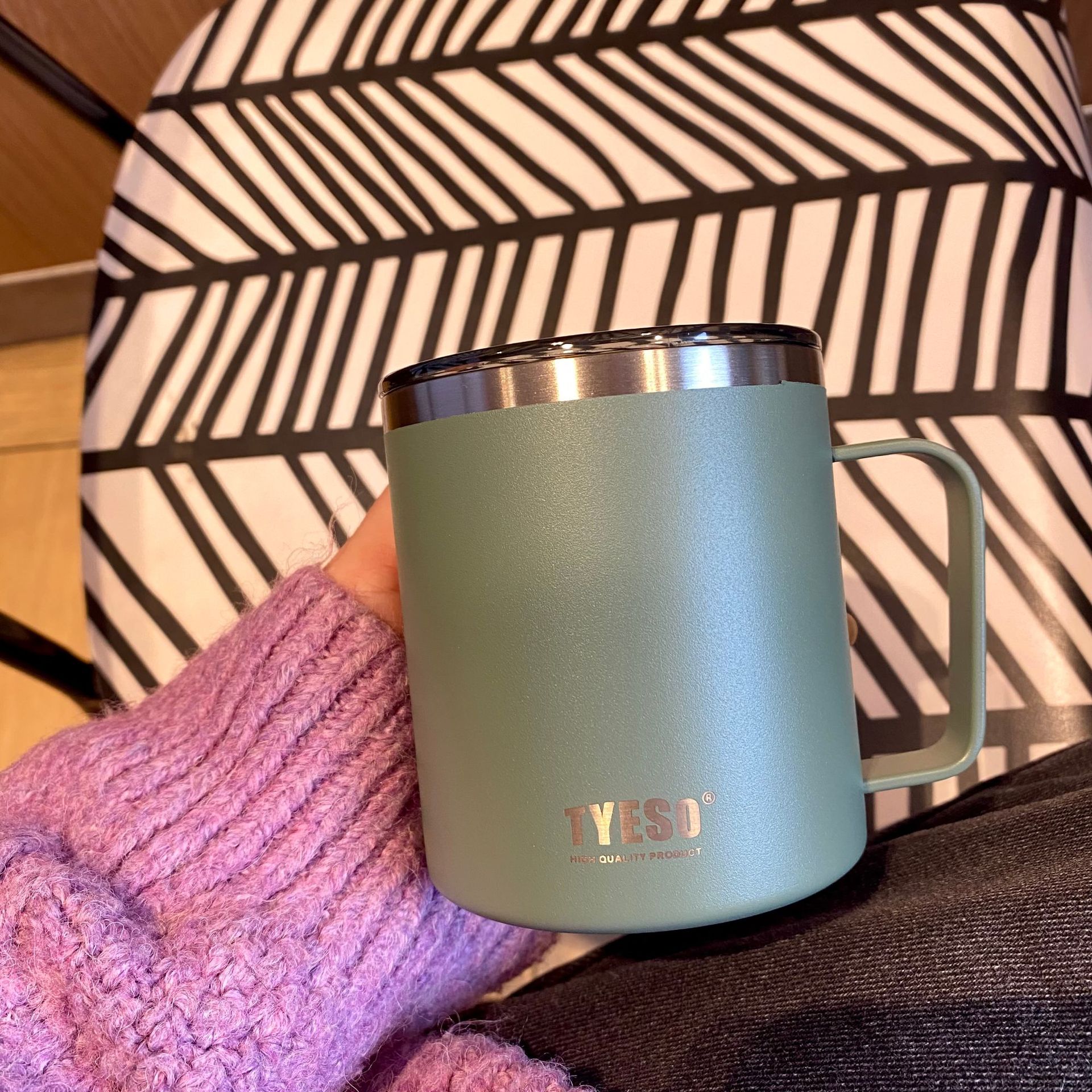 Taza de vacío de acero inoxidable con mango