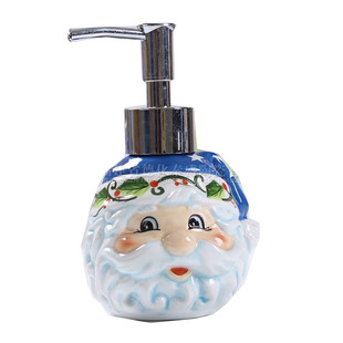 American Christmas Ceramic Lotion Bottle Santa Claus Lotion Bottle White Cloud Soil Lotion Bottle Ceramic Bathroom Four-Piece Set