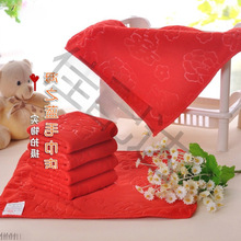 婚庆用品红色小方巾手帕结婚回礼毛巾非新娘喜手帕批发