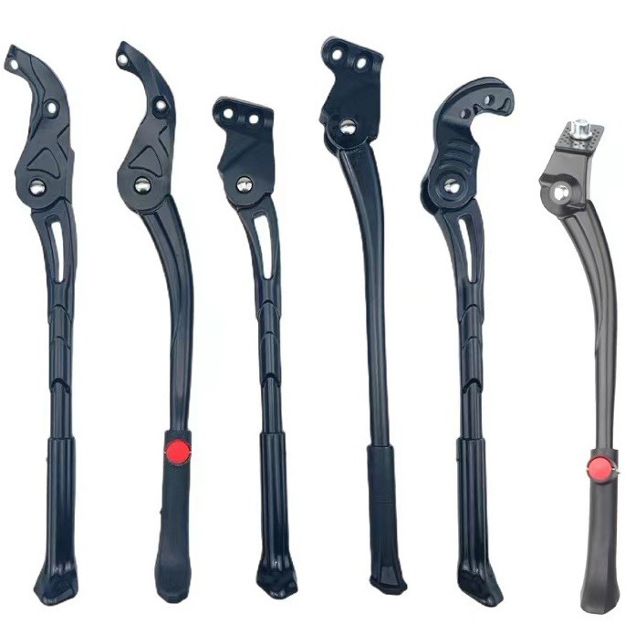 Mountain bike aluminum alloy single support foot support adjustable long short 2-hole side support single support Ji'an