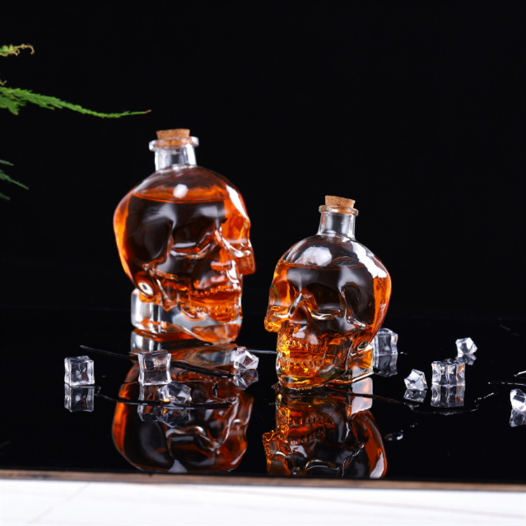 Cráneo botella de vino creativo Decanter set de vino copa de vino de vidrio de almacenamiento de vino sellado botella de vino de elaboración casera