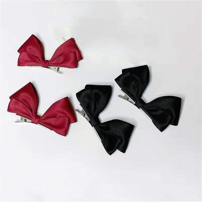 网红同款年发饰可爱甜美立体蝴蝶结发夹对夹少女侧边发卡女团头饰