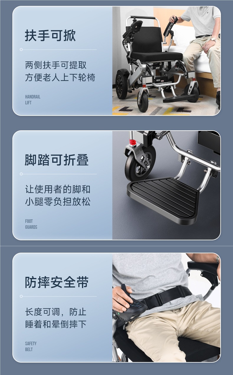 Guardian God's New Electric Wheelchair, Intelligent Fully Automatic Folding Lightweight Scooter for the Elderly, Official Flagship Store