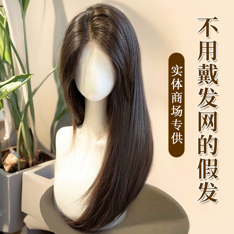 Hairpiece for Women, No Need to Wear a Hair Net, Increases Hair Volume at the Top of the Head, Fluffy and Natural, Made of Real Human Hair, Long Hair, Summer Hairpiece