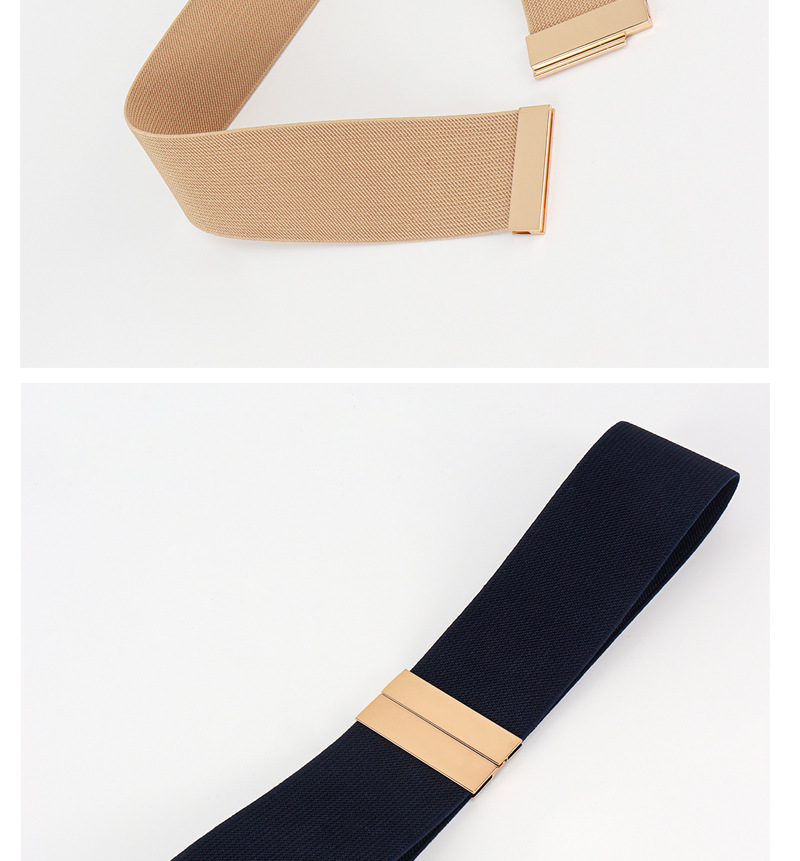 Daily Occasion Alloy, Elastic Band Material Square Pattern Elegant Basic Lady Square Alloy Elastic Band Plating Women's Woven Belts