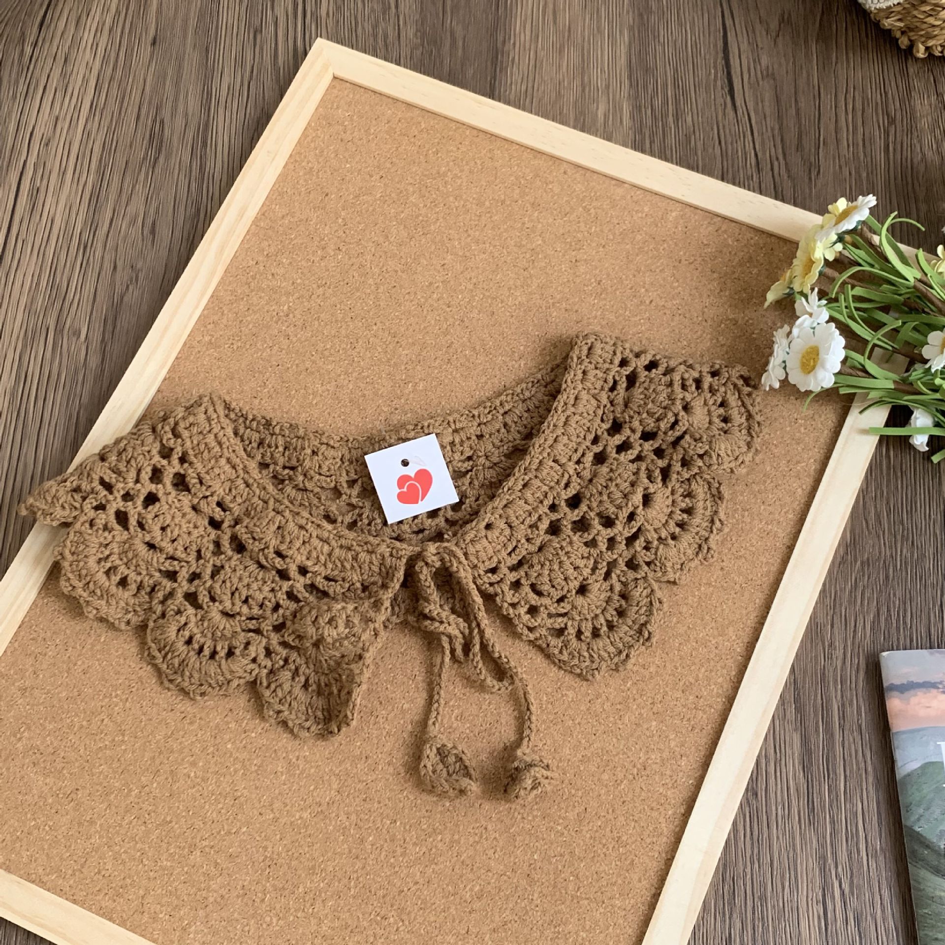 Cuello falso cuello niños bordado camisa de encaje hueco decoración pequeña fresca lazo muñeca cuello flor chal protector solar